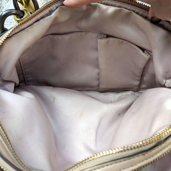 COACH "Kristin" Beige Snake Print Detail Clip Lock Detachable Strap Shoulder Bag - Picture 8 of 16